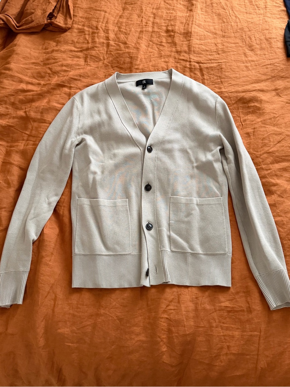 Men’s Banana Republic Light Cream V-Neck Button Cardigan
